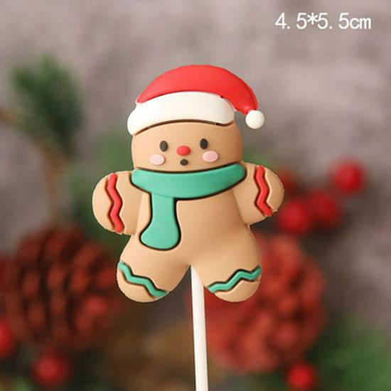 Christmas Decor Set: Card Inserts, Cake Toppers, Cup Garland, Wreath Ornaments, Strawberry Tower, Cartoon Star & Tree Decorations.