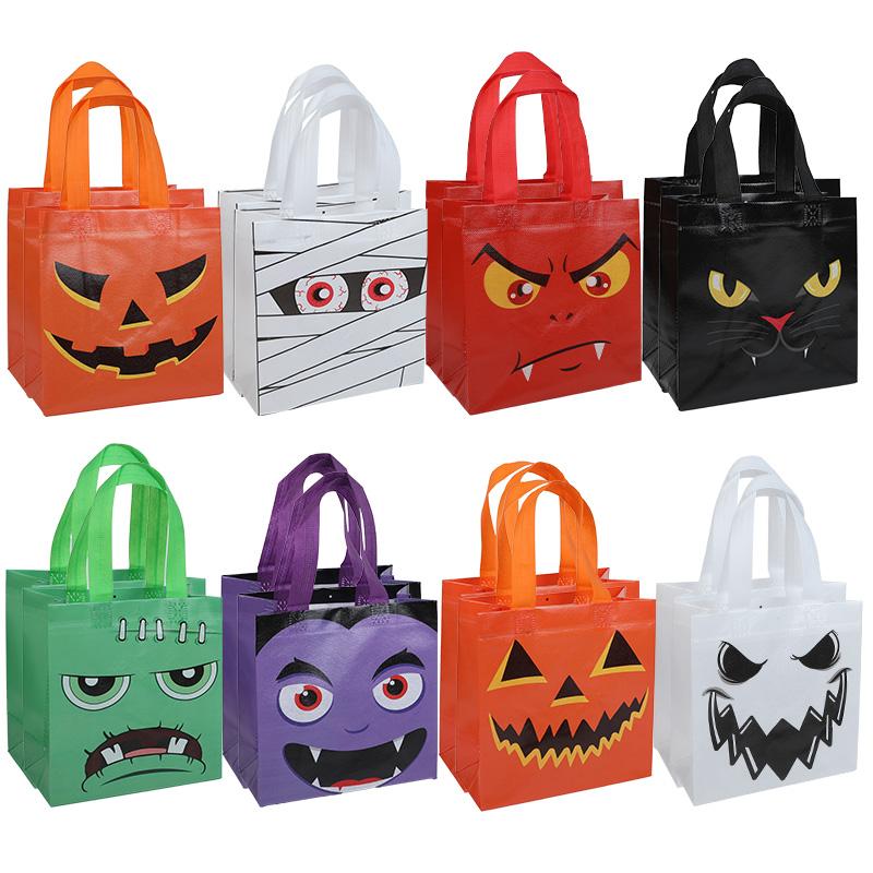 

8 шт. Хэллоуин Нетканые подарочные пакеты Тыква Привидение Конфеты Снеки Упаковочный пакет Принадлежности для украшения дома на Хэллоуин Детские сувениры 8pcs