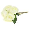 Artificial Flowers Roses 7 Pieces Ready-Made Rose Bouquet Flower Arrangement for Vase - White