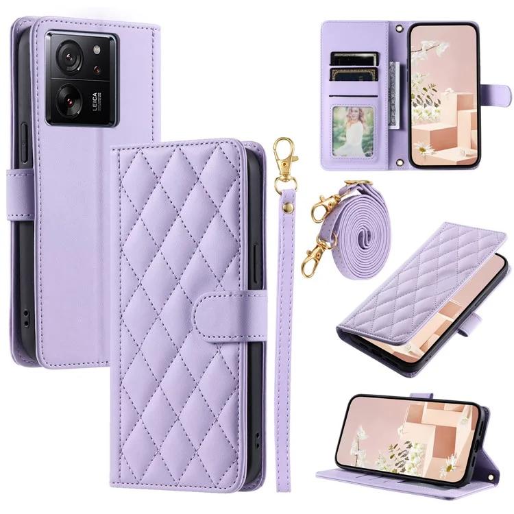 

For Xiaomi Redmi K60 Ultra / 13T / 13T Pro Case Magnetic Rhombus Grid Pattern Leather Phone Cover