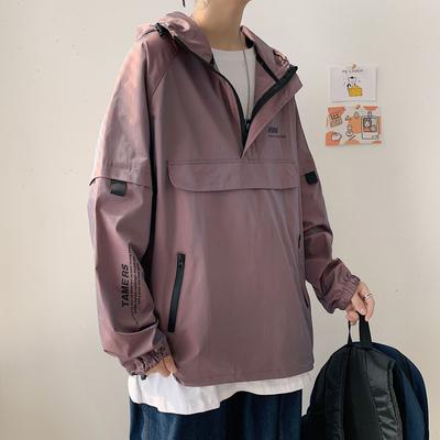 Spring Hooded Casual Men's Jacket Streetwear Windbreaker Bomber Jackets Coat For Man