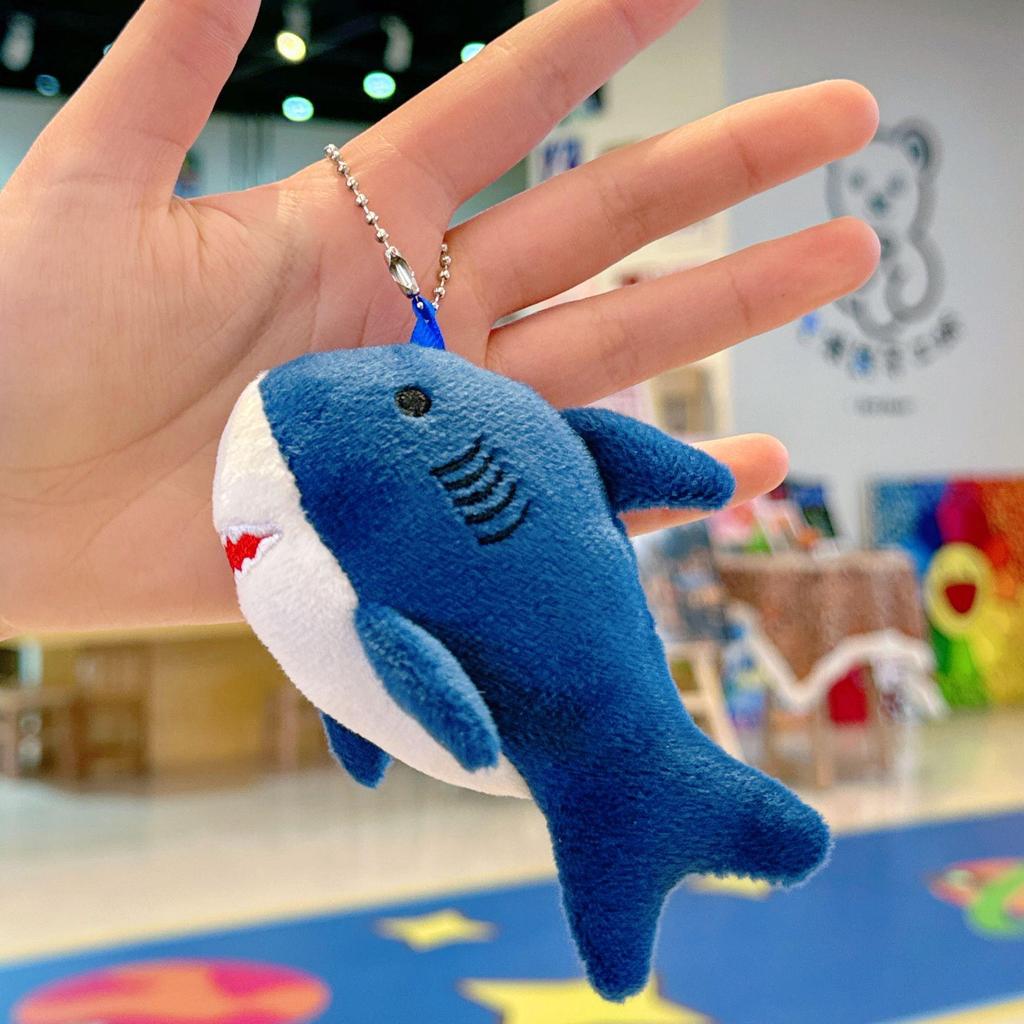 Cute Shark Whale Plush Keychain Charm