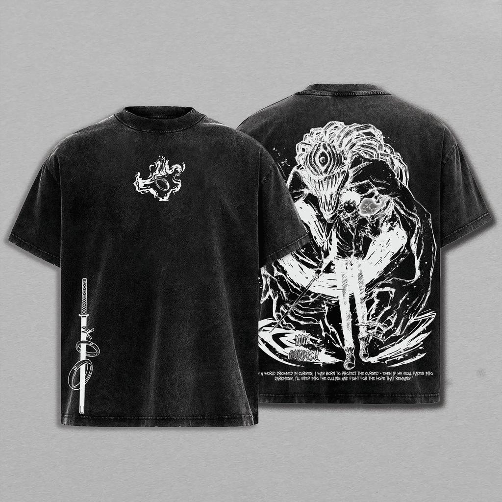 Jujutsu Kaisen Okkotsu Yuta T-shirt Anime Vintage Washed Tshirt Summer Short Sleeve Casual Cotton Tee Shirt Tops Men Clothing