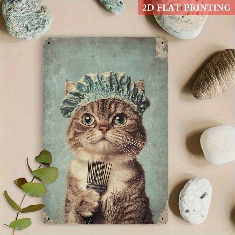 Old-Fashioned Animal Theme Metal Tin Sign for Kitchen Bar Coffee Shop Interior