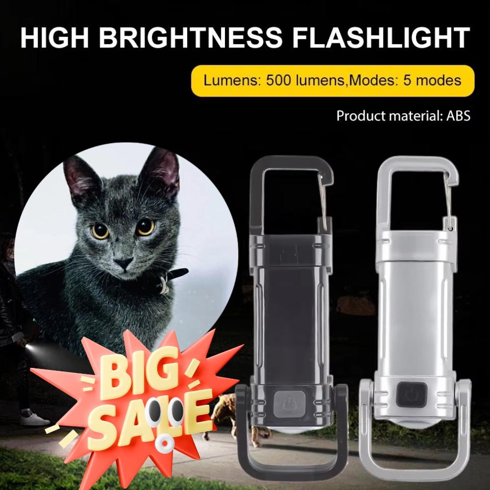 Powerful Mini COB LED Keychain Flashlight USB Rechargeable Outdoor Strong Lights Flashlight Camping Emergency Pocket Lamp
