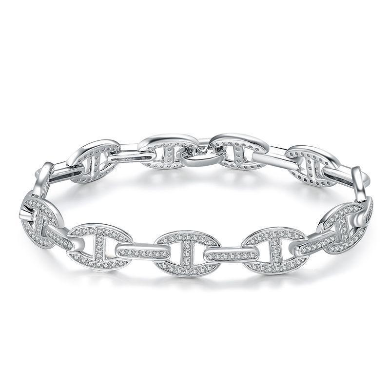 Xiancan 2024 S925 Silver Pig Nose Diamond Bracelet - Stylish Mingyuan Fashion