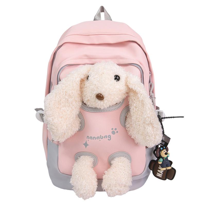 School Bag Girl Fashion Girl Cute Bear High Value Junior High School Student Pupil Doll Backpack Plush