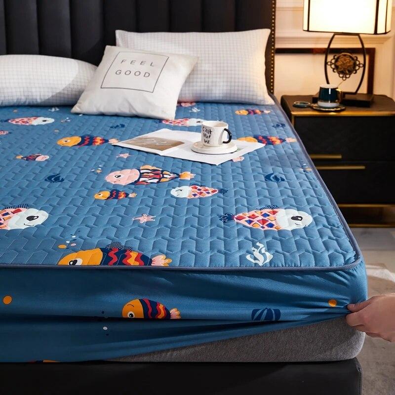 Wasserdichter Matratzenbezug, verdicktes Bettpolster, weicher Stoff, Bettdecke, Bettwäsche, Bettwäsche, Matratzenschoner für Zuhause, Wohnzimmer