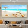 Starfish Seashells Beach Canvas Painting Shell Sea Wall Art Seascape Wall Pictures Poster for Living Room Bedroom Office Decor