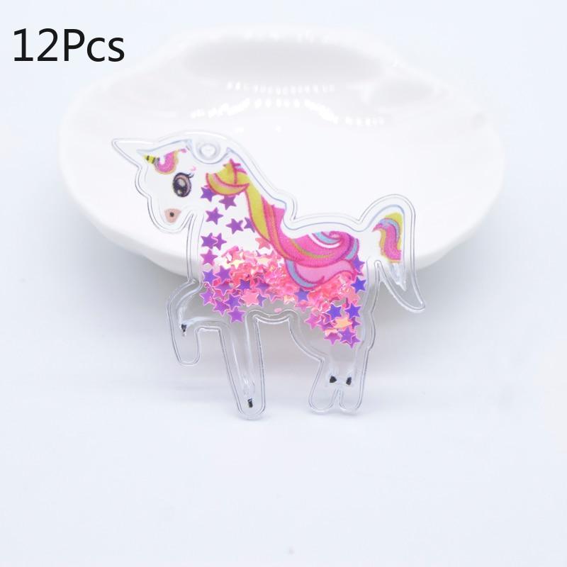 12 Stück NEU bedruckte Einhorn-Applikationen, Scrapbooking, DIY-Patches, Heimdekoration, Ornamnet-Zubehör