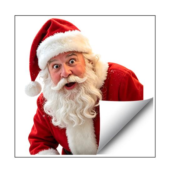 Holiday Home Improvement Gifts Creative Santa Claus Static Window Cling, Glue?Free Christmas Glass Sticker, Removable Xmas Art Reusable Decor