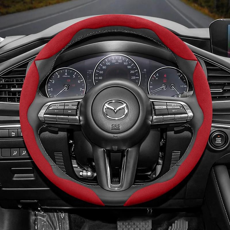 Geeignet für Mazda Anti-Rutsch-Schnalle Segmentierte Wildleder-Lenkradabdeckung Geeignet für 3 Cx5 62 Cx30 Cx3 6Gh 3Bk 6Gg 6ro 3Bm 3Bl