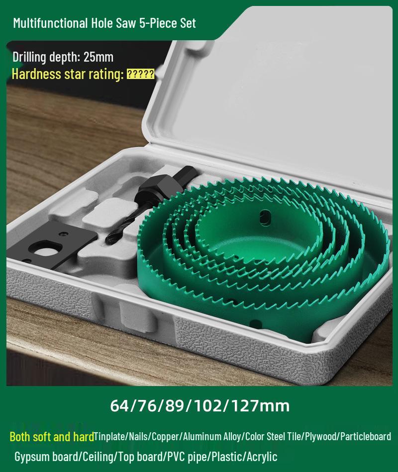 Green Forest Hole Saw Drill Bit for Metal, Wood, Plastic, and Gypsum Board