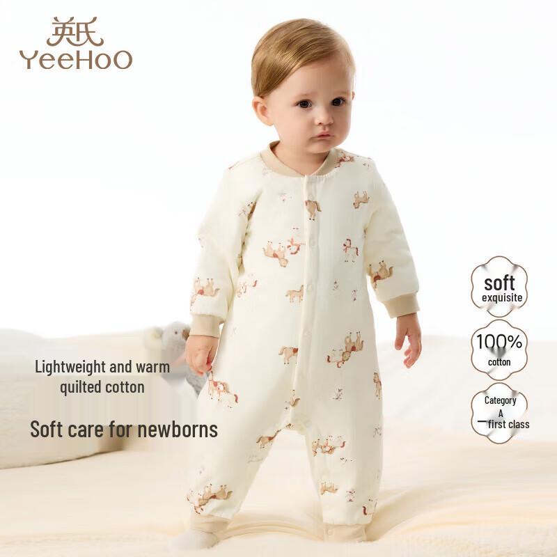 YEEHOO Newborn Pure Cotton Long Sleeve Romper