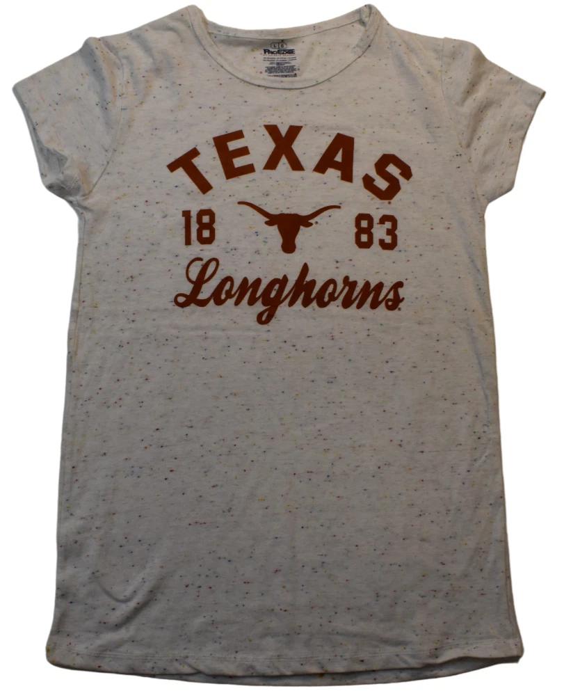 

Pro Edge Juniors Texas Longhorns 1883 Speckled White Shirt New L M