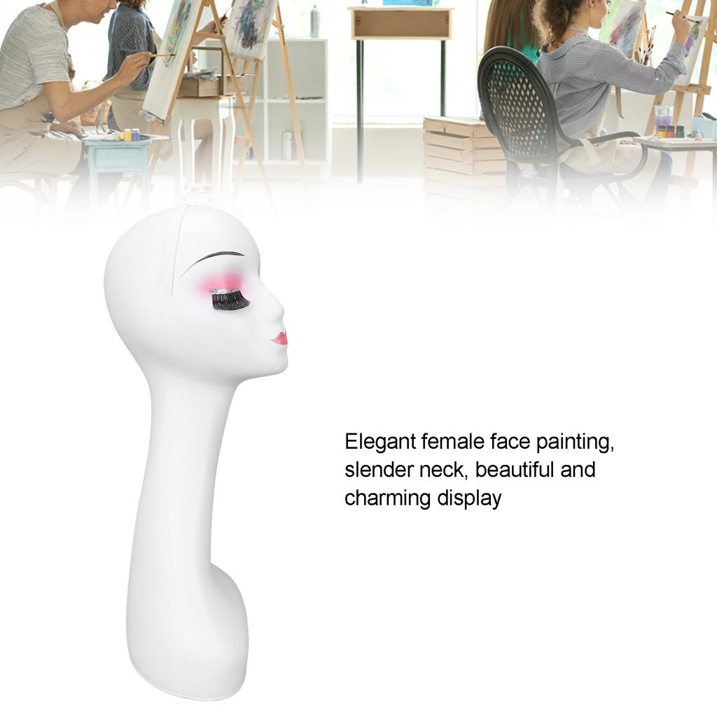 Female Mannequin Head 50cm Stability Beautiful Charming Display Easy Use With Makeup Manikin Head