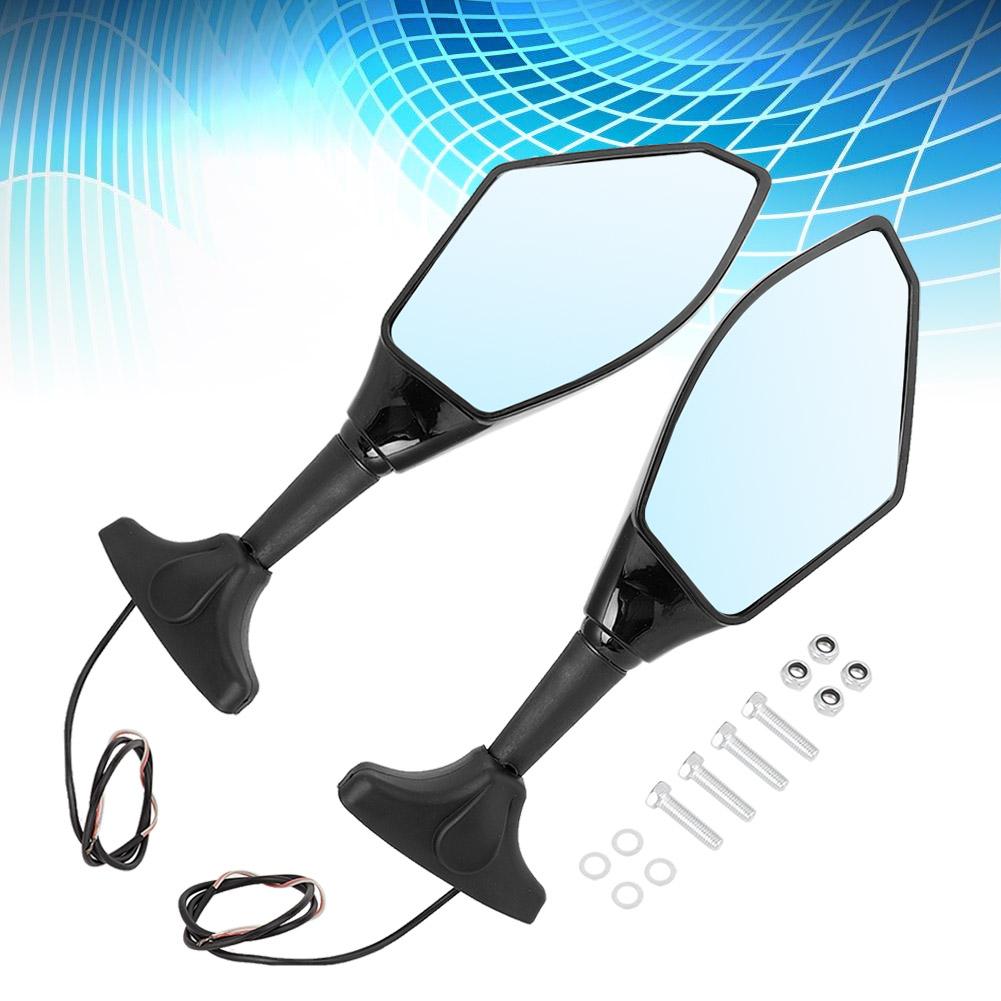 2 pcs LED Rearview Mirror Modified Motorcycle Mirror Lamp Shell with Light (black)