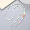 Anti Loss Candy Color Beaded Crossbody Chain Long Style Phone Neck Straps  Phone Case Accessories