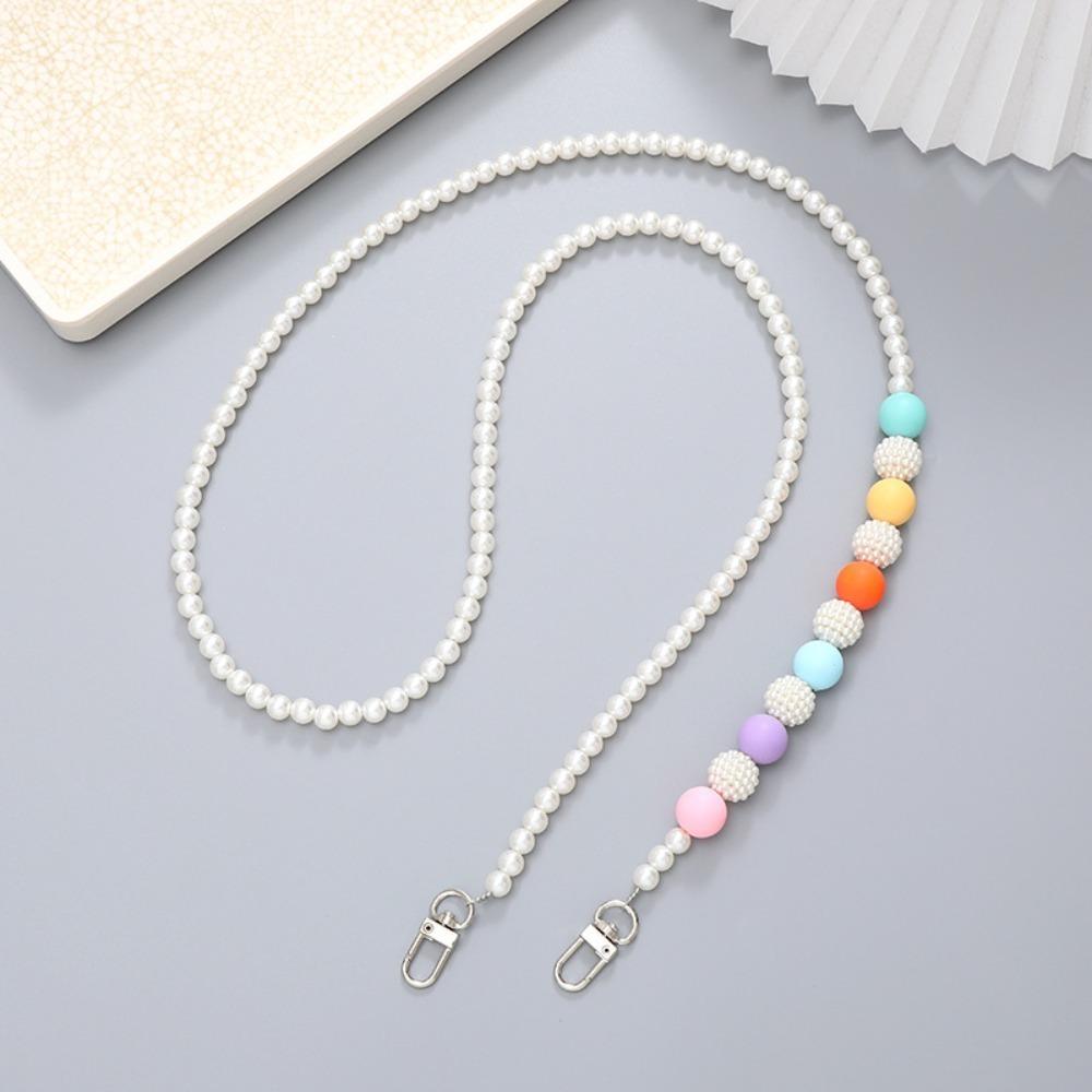 Anti Loss Candy Color Beaded Crossbody Chain Long Style Phone Neck Straps  Phone Case Accessories