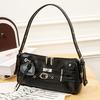 New Bag, Niche Belt Buckle Shoulder Bag for Women, Large Capacity Underarm Bag, Fashionable Commuter Bag, Motorcycle Style