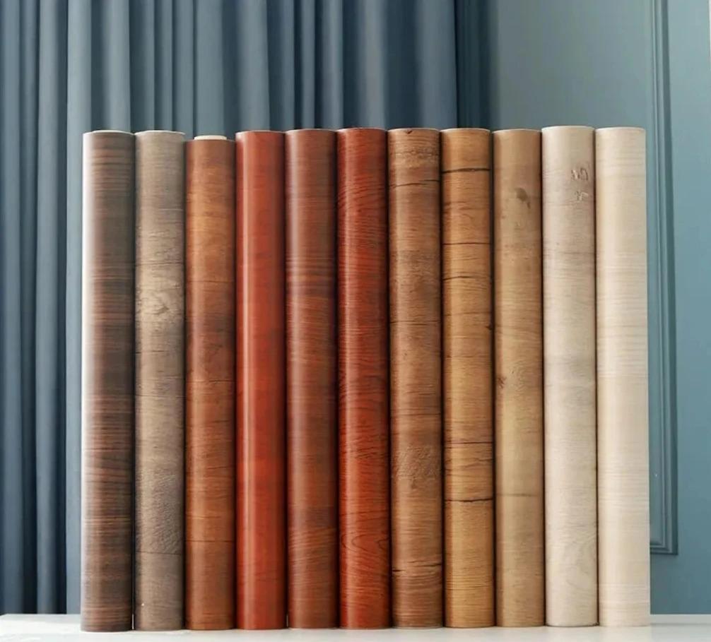 40cm x1m Wood Grain DIY Home Decor Waterproof Wall Stickers Self Adhesive PVC Wallpaper Bedroom Wardrobes Cabinets Sticker
