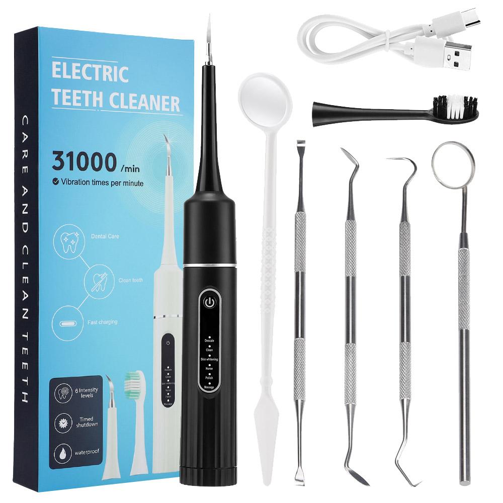 Electric Sonic Dental Calculus Scaler 6 Gears Oral Teeth Tartar Remover Plaque Stains Removal Teeth Cleaner Teeth Whitening