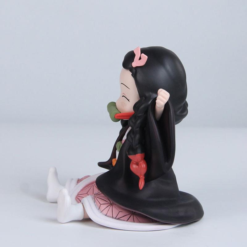 11cm Anime Demon Slayer Kamado Nezuko Figures Sitting Posture Model Desktop Decoration Ornament Statue Toys Gifts Collectible