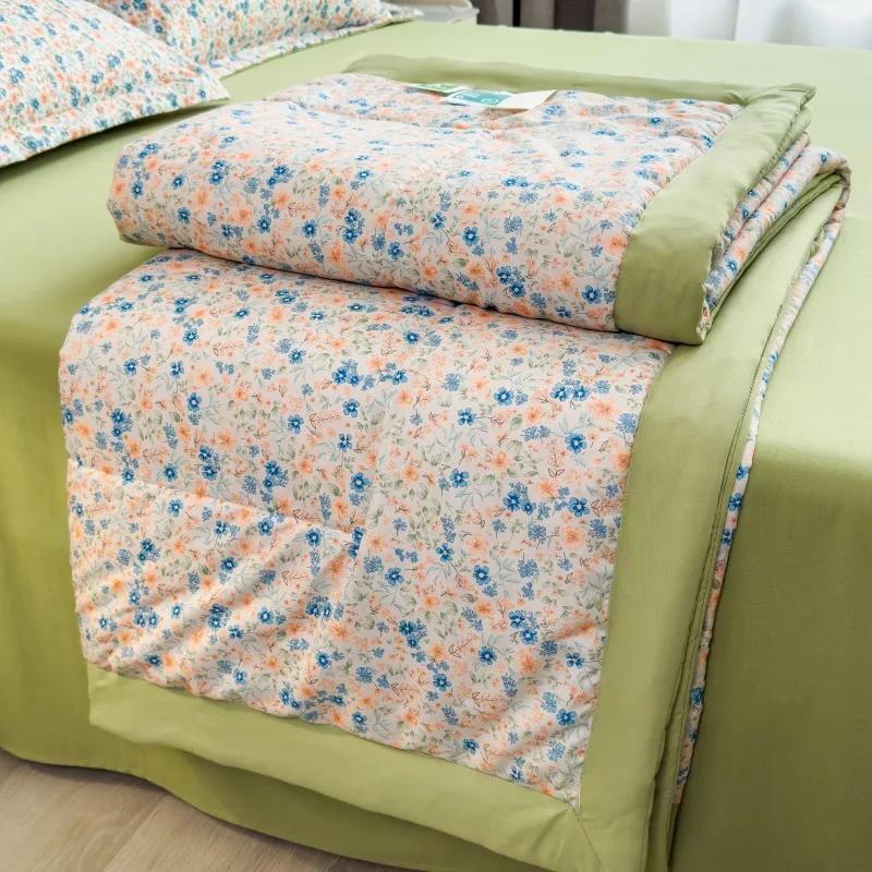 

Летнее охлаждающее одеяло с ретро-принтом, мягкое, приятное к коже, одеяло для кондиционера, размер Queen/King, односпальное/двуспальное, стеганое одеяло 150x200cm 1pcs