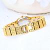 Women Dress Bracelet Watches Clock Relógio Fashion Rhinestone Square Small Dial Steel Band Ladies Watch Elegant