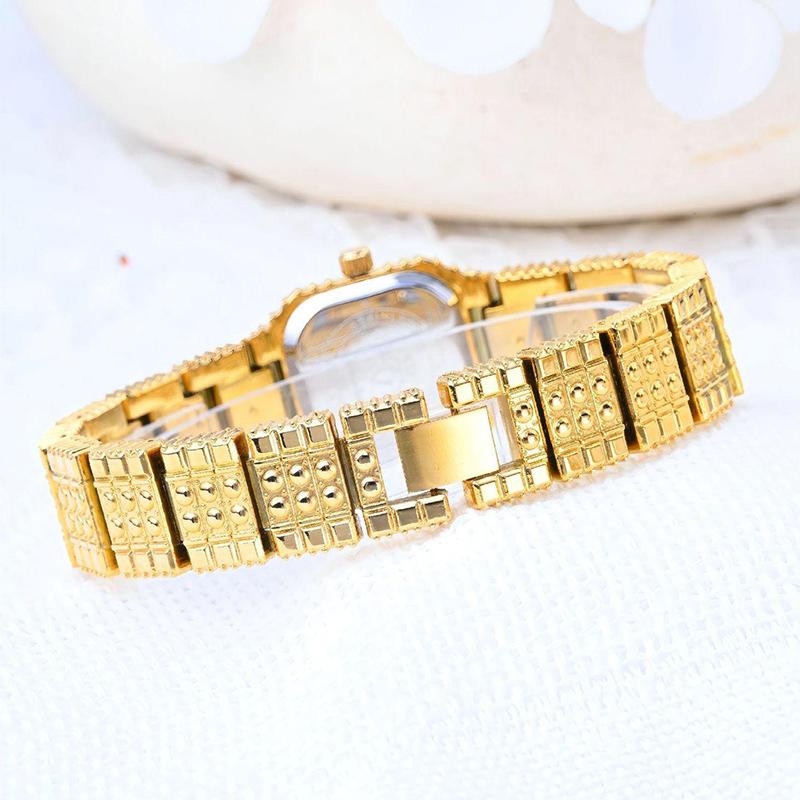 Women Dress Bracelet Watches Clock Relógio Fashion Rhinestone Square Small Dial Steel Band Ladies Watch Elegant