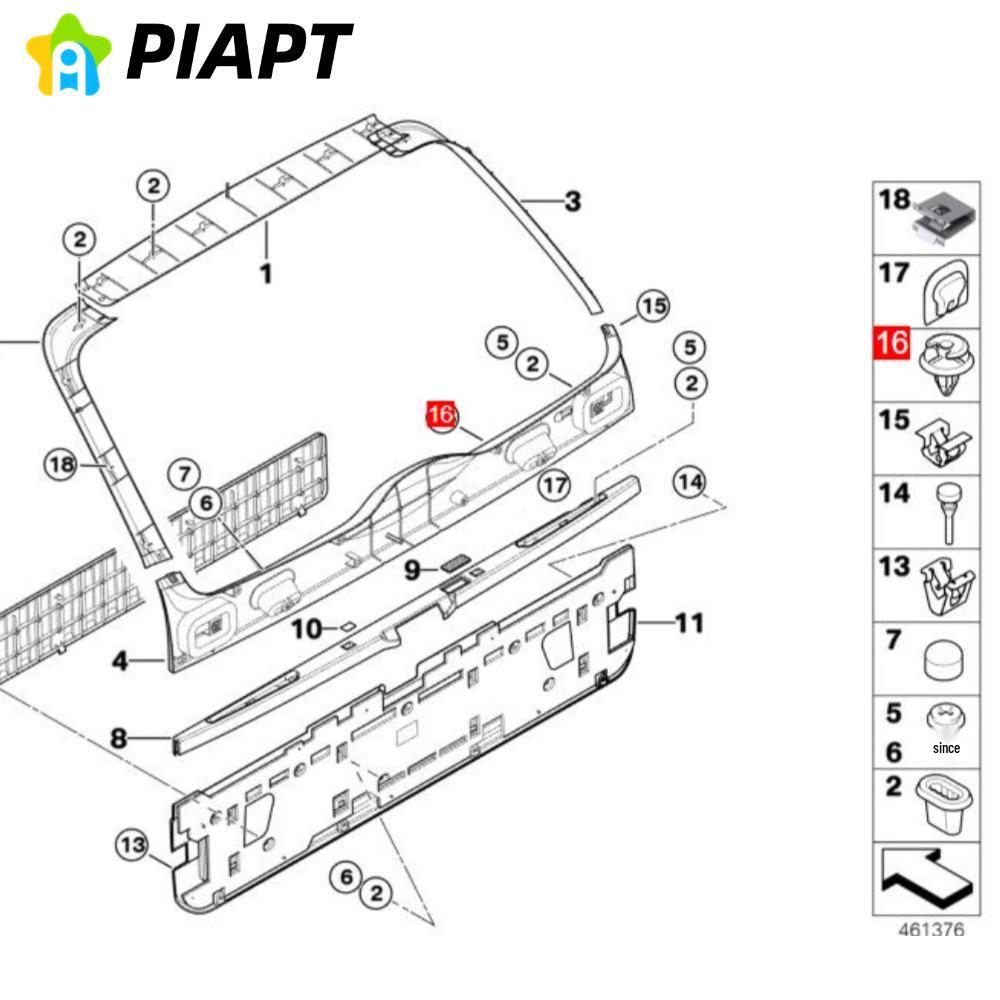 50PCS 9mm White Door Trim Panel Clips for BMW, OE# 51411973500