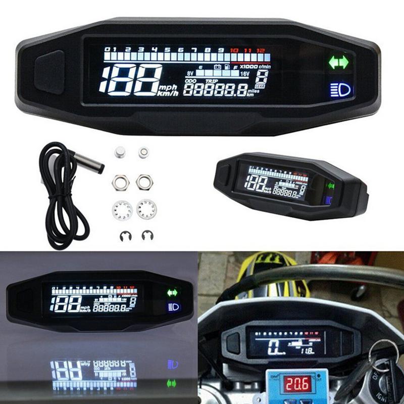 Motorcycle Speedometer Motorcycle LCD Screen Digital Display Odometer Assembly Speedometer For Motorbike Motorcycle Gauges Gear