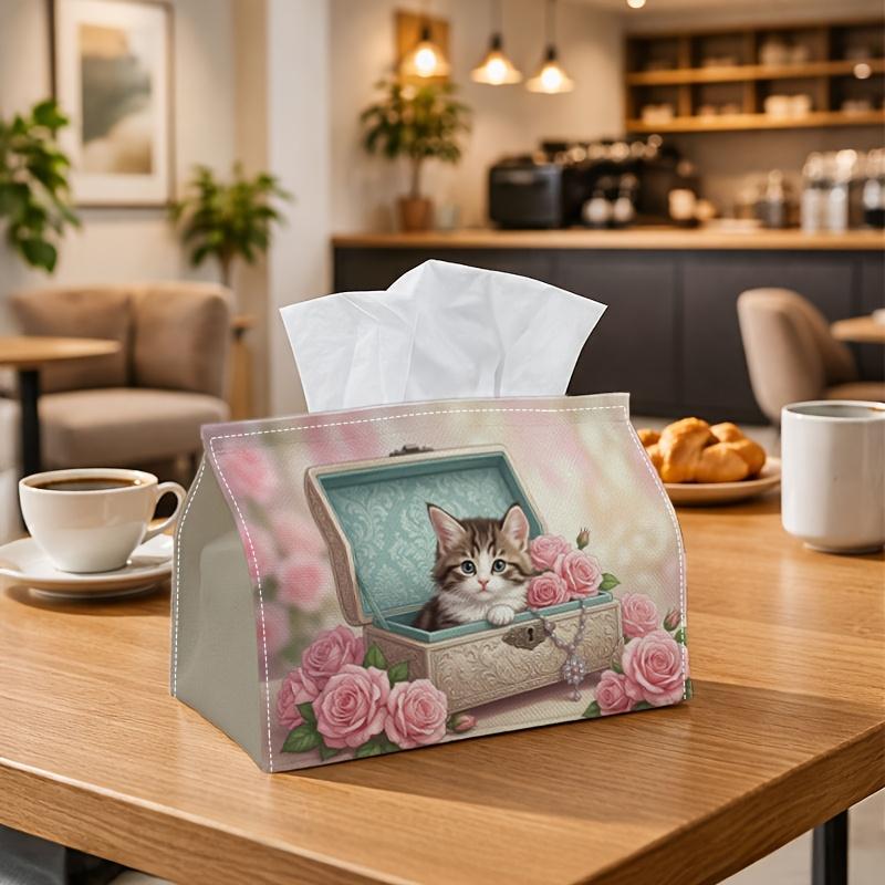 1pc Vintage Romantic Tissue Box | Multi-Functional Napkin Dispenser, Two Sizes Available Suitable for Home, Parties, Car Decoration Kitten Jewelry Box