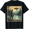Funny Bigfoot Sasquatch Alien Spaceship UFO Introvert Bruh T-Shirt