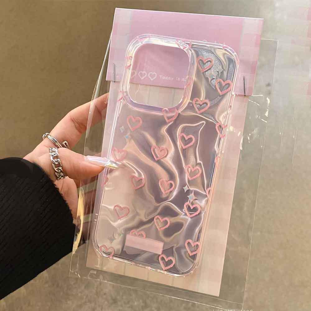 Korean Pink Love Heart Couple Phone Case for Honor 400 Lite 200 Pro 90 Smart X9c X9a X9b X8b X8a X8c X7c X7b X6c X6 Shell Cover