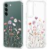 Floral Clear Case for Galaxy S22 for Women/Girls,Pretty Phone Cover for Samsung Galaxy S22 5G,Flower Design Slim Soft Transparent Drop Proof TPU