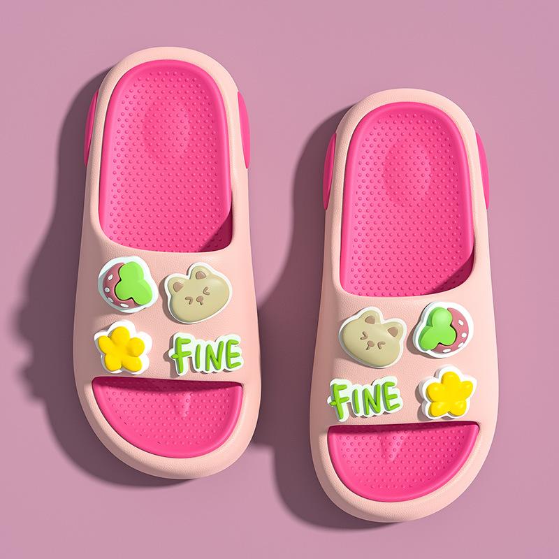 

Детские тапочки для мальчиков и девочек летние купальные домашние дезодорирующие нескользящие толстая подошва наружные для девочек классные тапочки для улицы 24-25