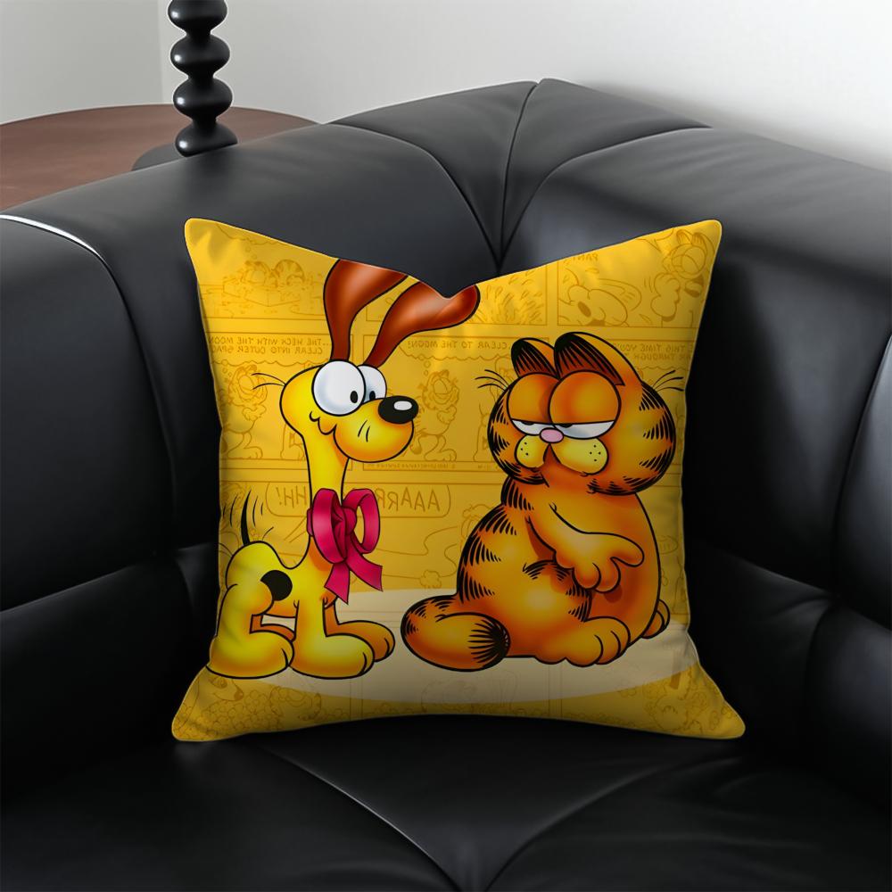 cartoon lazy GGarfieldS Cushion Cover Pillow Case Antidustmite Invisible zipper silky plush cushion