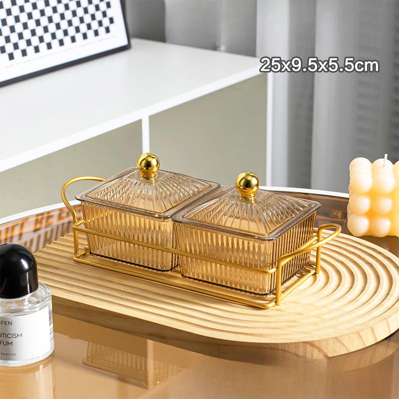 Plastic Dried Fruit Dish for Home Living Room Snack Plate Snack Snack Fruit Plate Display Plate Divided Candy with Lid
