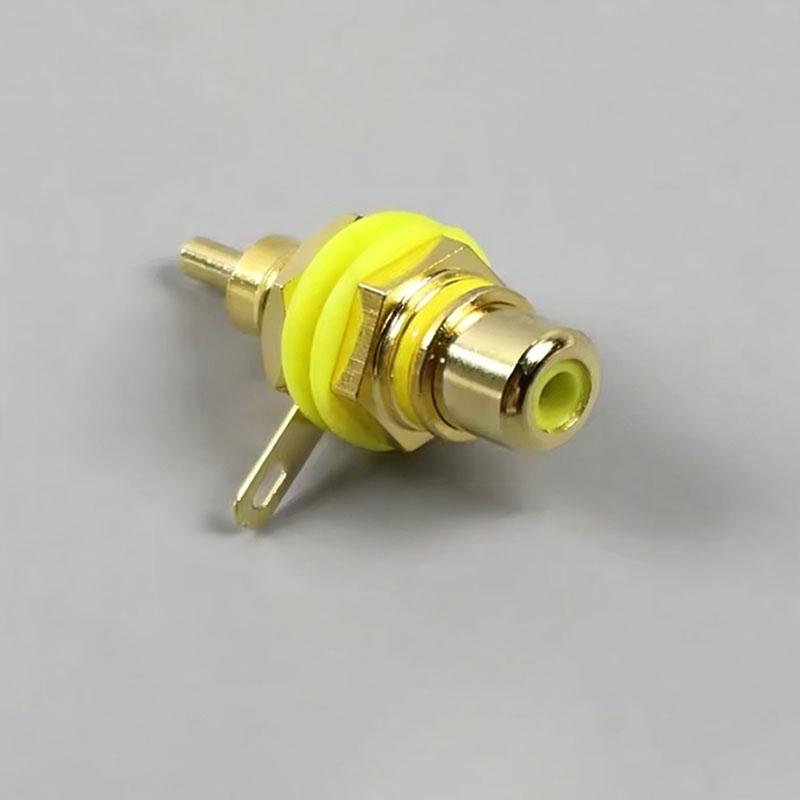 Pure Copper Gold-Plated RCA Plug Socket for Front Speaker Amplifier AV Audio Video Signal DIY Lotus Base Adapter