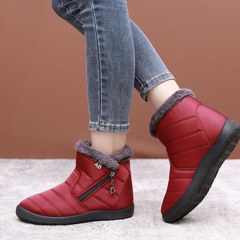 

Fashion Side zipper high top women s snow boots winter new model thick sole lightweight waterproof comfortable anti slip snow boots 36 красный