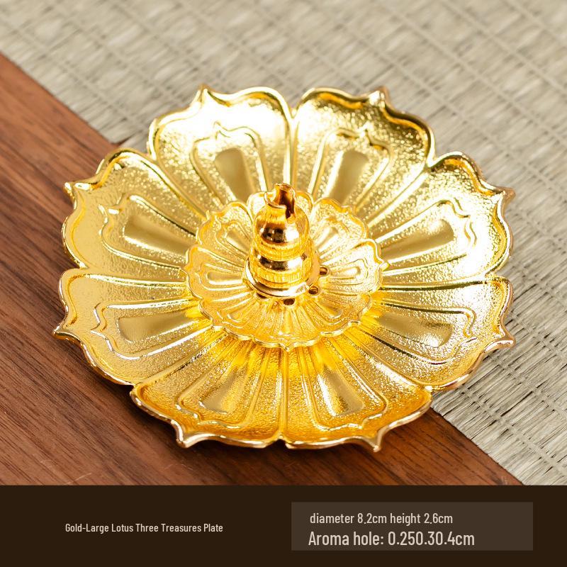 Antique Double-Layer Lotus Incense Holder for Tea Ceremony and Buddha Incense, Multi-Porous Sandalwood Line Burner.