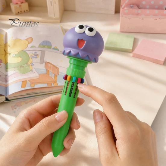 Gift Pens for Girls And Boys 10 in 1 Cartoon Ballpoint Pen, Multicolor Press Retractable Pens, Back to School Supplies Kids Smooth Writing Stationery