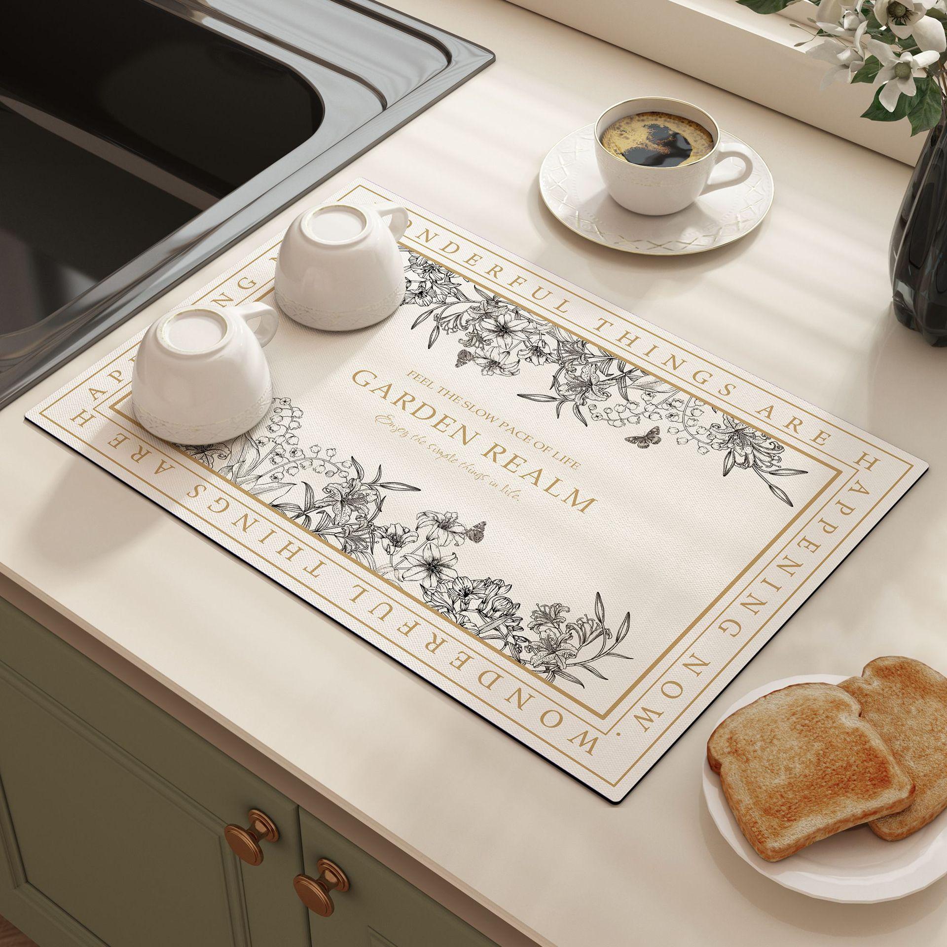 Light luxury kitchen draining mat, oil and water absorbent mat for dining table 20*30cm