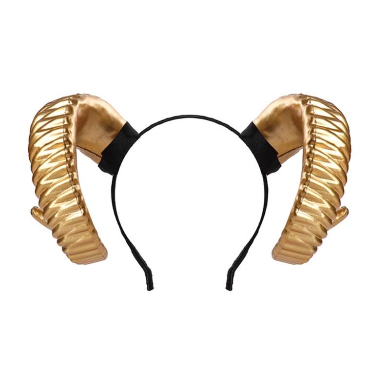 Halloween Witch Ox Horn Shape Headband Shoot Movie Demon Evil Hair Hoop Greek God Cosplay Party Costume Headpiece