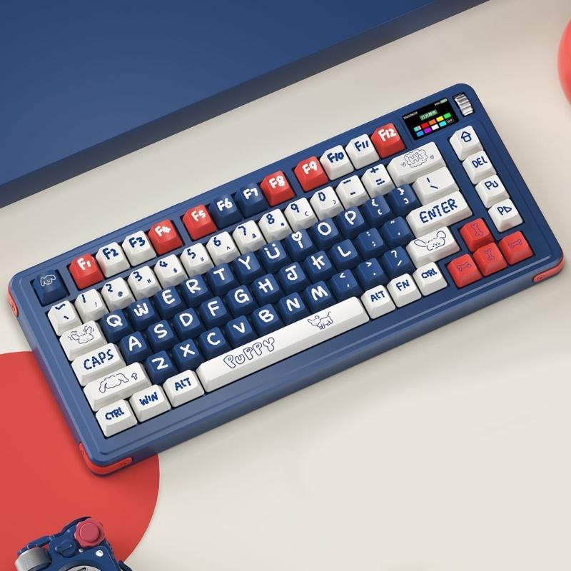 133Key Puppy Themed Keycap Original Profile PBT Dye Sublimation Keycap Set for Customs Mechanical Keyboards