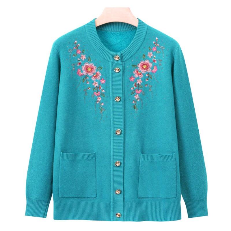 Grandma winter clothes new bottoming shirt women middle-aged and elderly knitted sweater temperament mother cardigan top old lady clothes