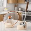 2 Pieces Silicone Pot Lid Rack Circular Spatula Holder Practical Ladle Holder  Home