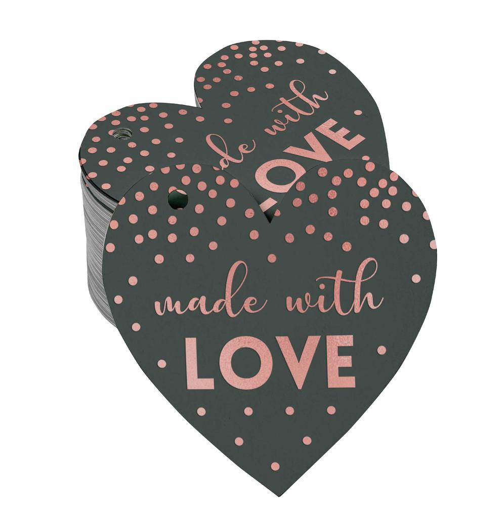 Inkdotpot Gold Foil Paper Hang Tags Made With Love Wedding Favor Tags 100