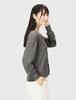 Natural Beauty Basics Boxy Sheer Cardigan Charcoal Women's Sweater,